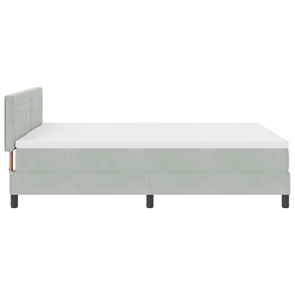 Κρεβάτι Box Spring με Στρώμα vidaXL Ανοιχτό Γκρι 140x190 εκ Βελούδο