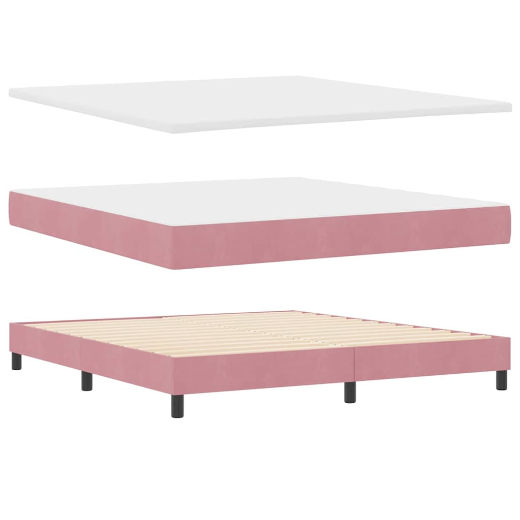 vidaXL Κρεβάτι με ελατήρια με κεφαλάρι Ροζ 180 x 200 cm Βελούδο