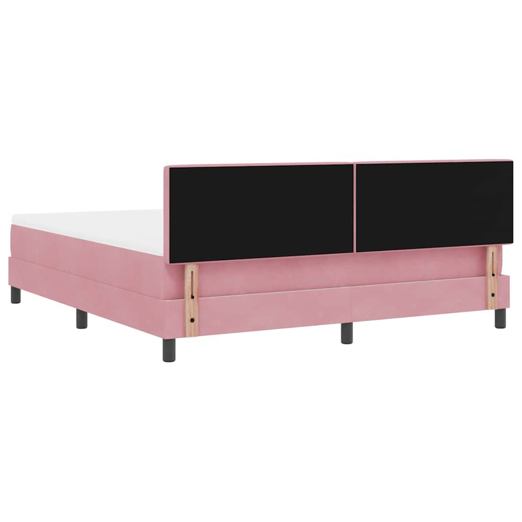 vidaXL Κρεβάτι με ελατήρια με κεφαλάρι Ροζ 180 x 200 cm Βελούδο