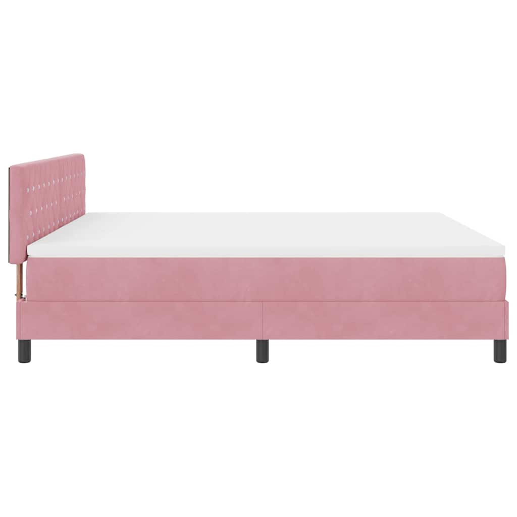 vidaXL Κρεβάτι με ελατήρια με κεφαλάρι Ροζ 180 x 200 cm Βελούδο