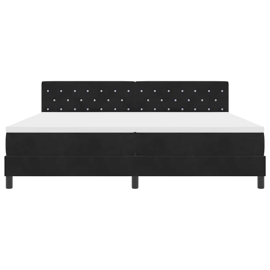 vidaXL Κρεβάτι με Ελατήρια και Στρώμα Μαύρο 200 x 200 cm ύφασμα