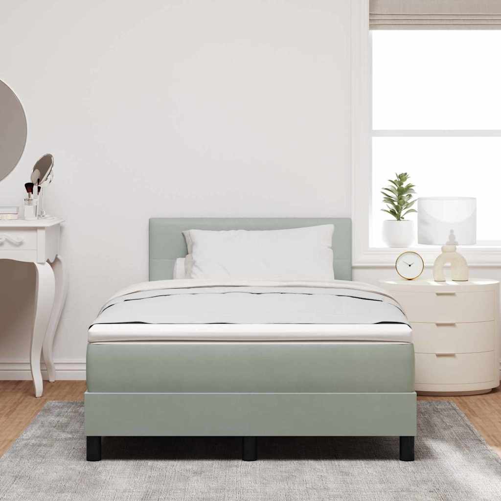 vidaXL Κρεβάτι με ελατήρια Ανοιχτό γκρι 120 x 190 cm Βελούδο