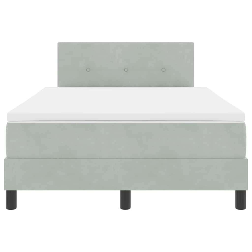 vidaXL Κρεβάτι με ελατήρια Ανοιχτό γκρι 120 x 190 cm Βελούδο