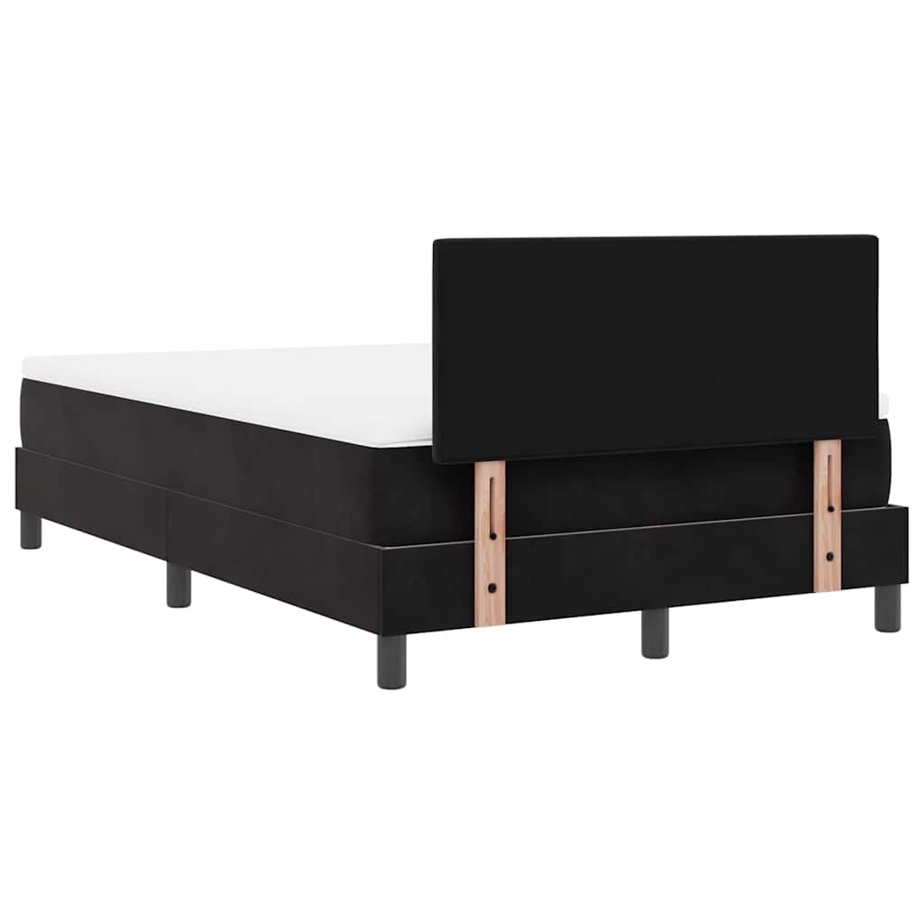 vidaXL Κρεβάτι με ελατήρια με στρώμα Μαύρο 120 x 190 cm Βελούδο
