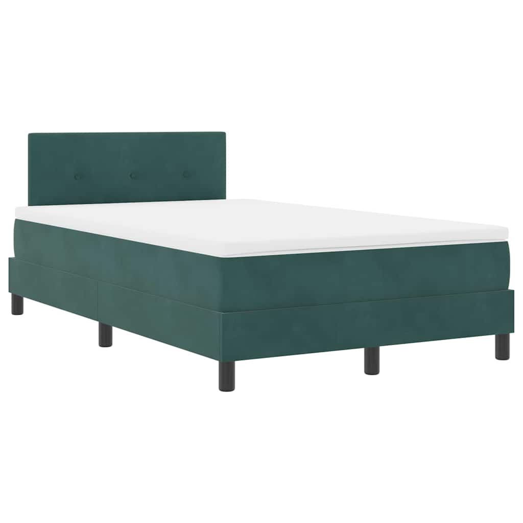 vidaXL Κρεβάτι με ελατήρια Σκούρο Πράσινο 120 x 190 cm Βελούδο