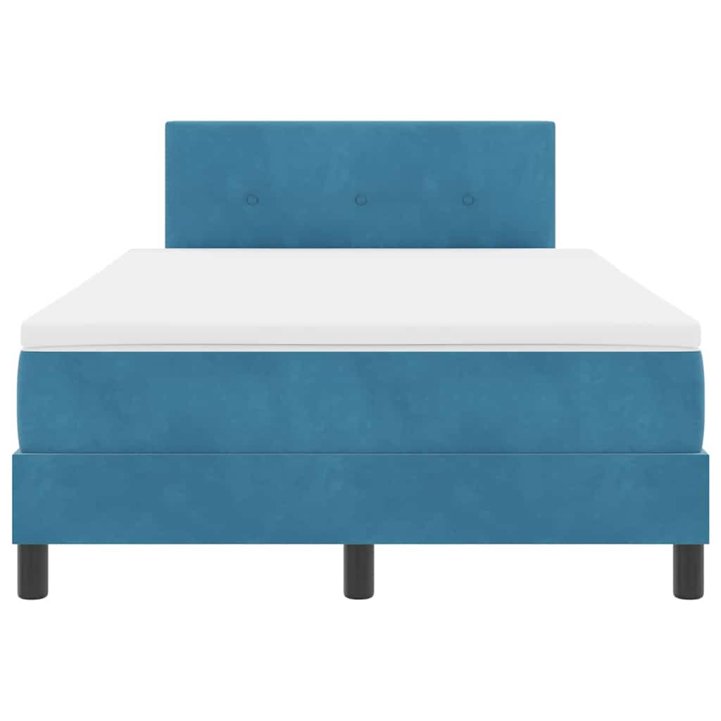 vidaXL Κρεβάτι με Ελατήρια και Στρώμα Σκούρο Μπλε 120 x 190 cm ύφασμα