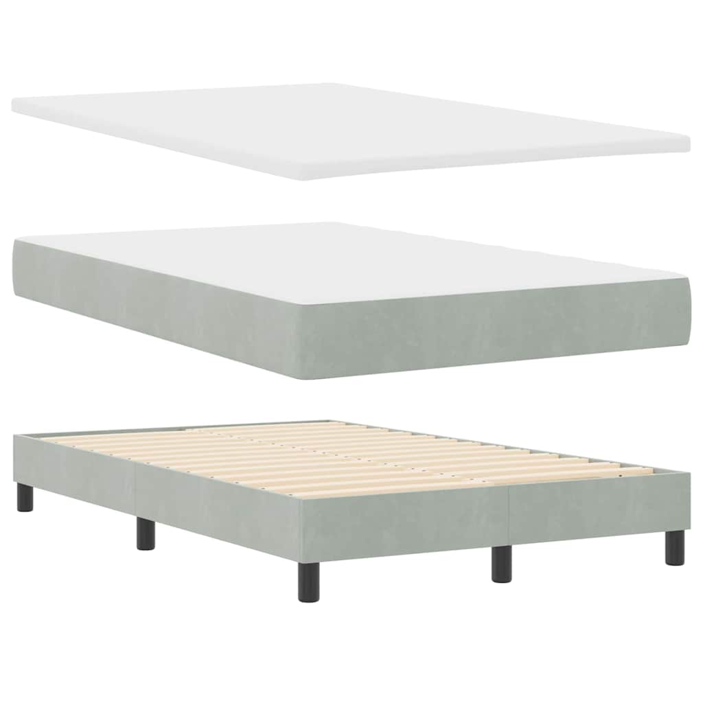 vidaXL Κρεβάτι με ελατήρια Ανοιχτό γκρι 120 x 200 cm Βελούδο