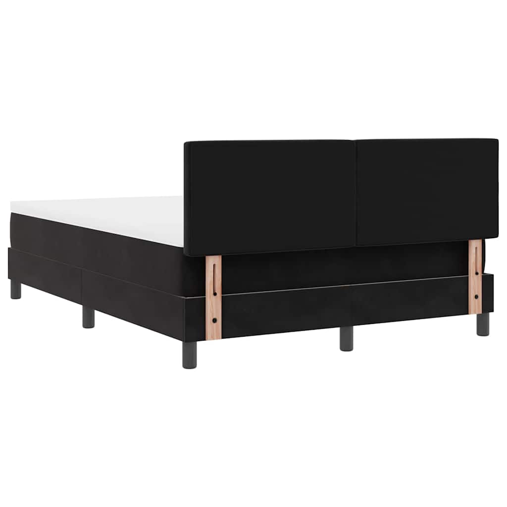 vidaXL Κρεβάτι με ελατήρια με στρώμα Μαύρο 140 x 200 cm Βελούδο