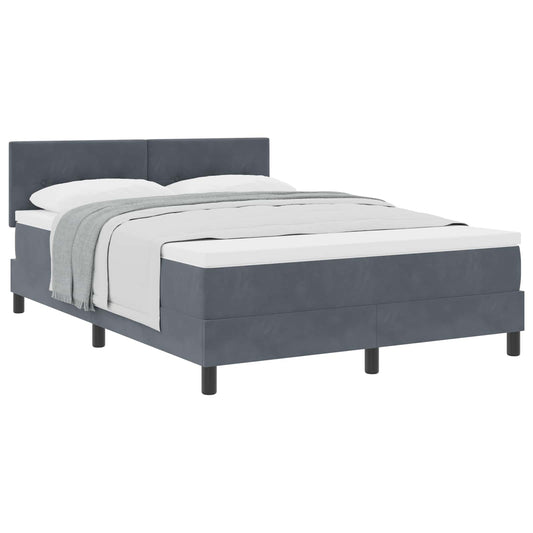 vidaXL Κρεβάτι με ελατήρια Σκούρο Γκρι 160 x 200 cm Βελούδο