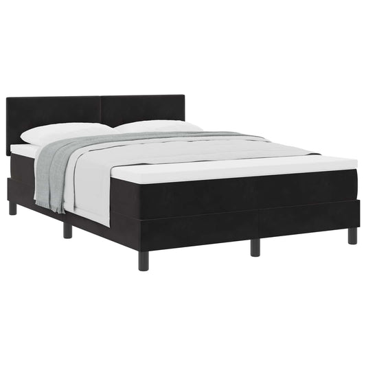 vidaXL Κρεβάτι με ελατήρια με κεφαλάρι Μαύρο 160 x 200 cm Βελούδο