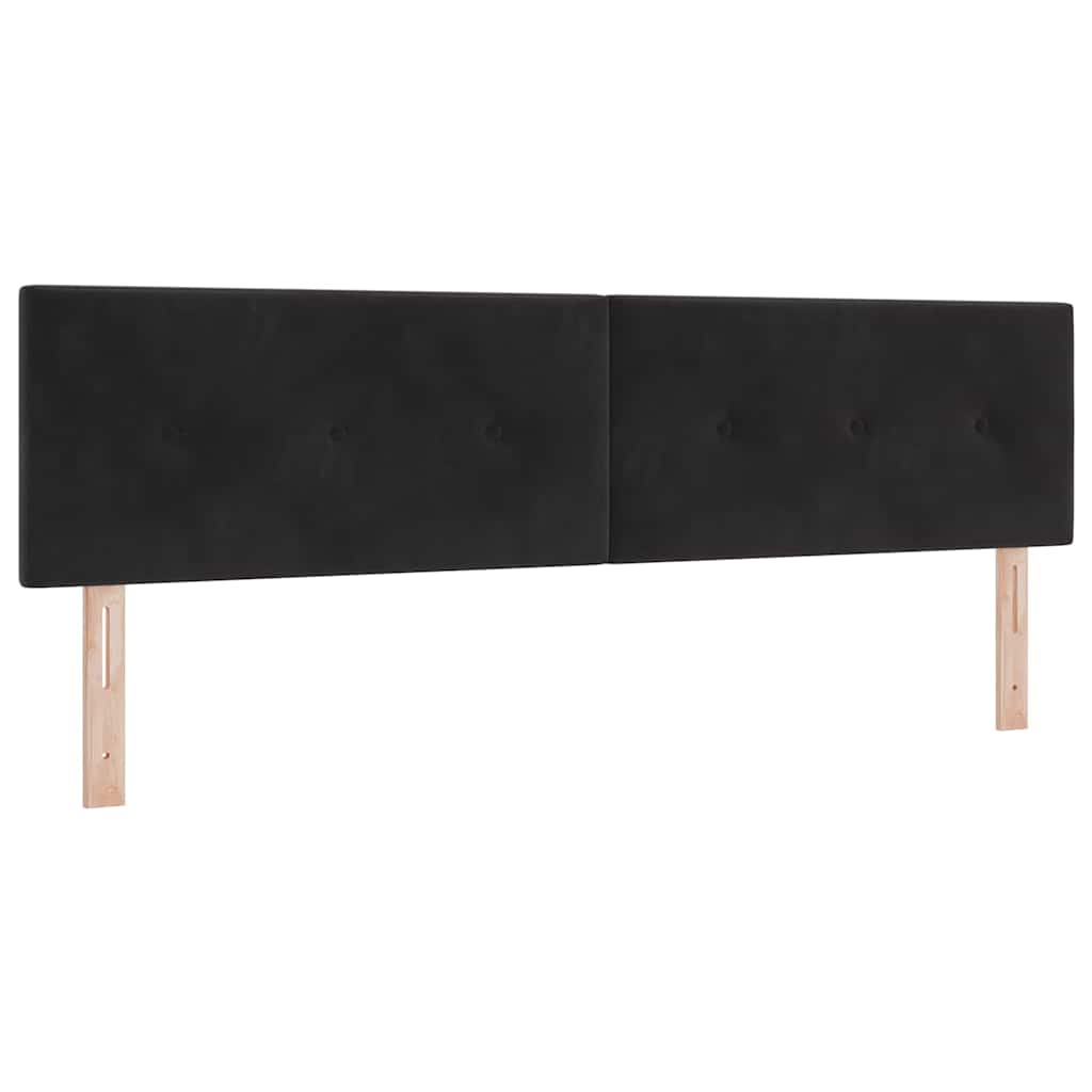 vidaXL Κρεβάτι με ελατήρια με στρώμα Μαύρο 180 x 200 cm Βελούδο