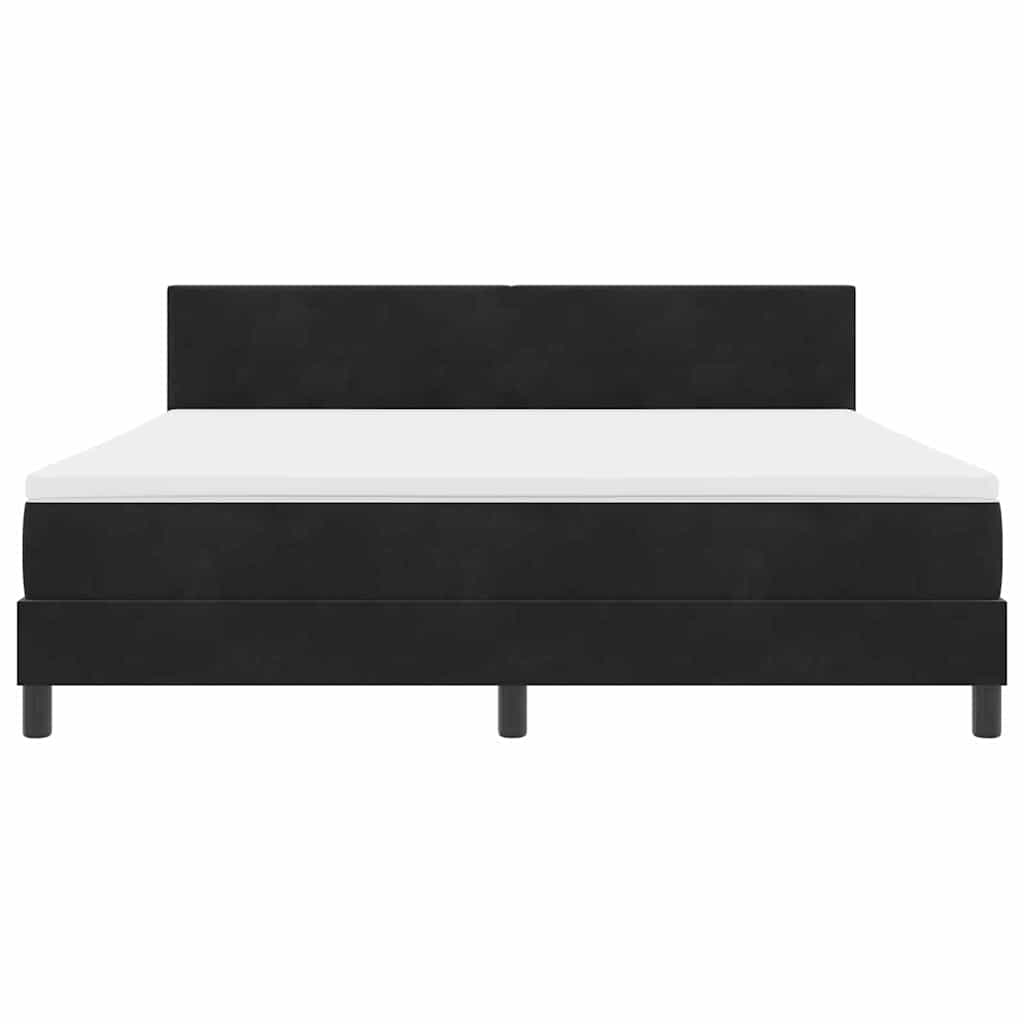 vidaXL Κρεβάτι με ελατήρια με στρώμα Μαύρο 180 x 200 cm Βελούδο