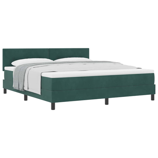 vidaXL Κρεβάτι με ελατήρια Σκούρο Πράσινο 180 x 200 cm Βελούδο
