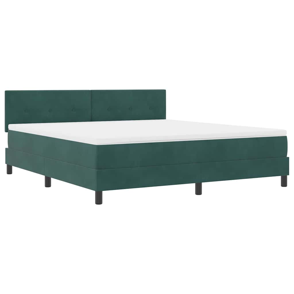 vidaXL Κρεβάτι με ελατήρια Σκούρο Πράσινο 180 x 200 cm Βελούδο