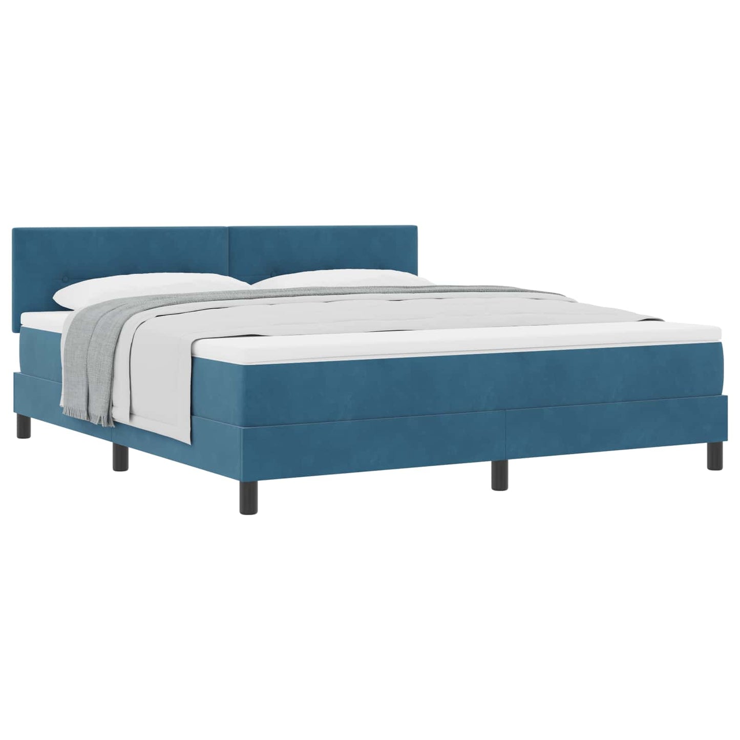 vidaXL Κρεβάτι με ελατήρια Σκούρο Μπλε 180 x 200 cm Βελούδο