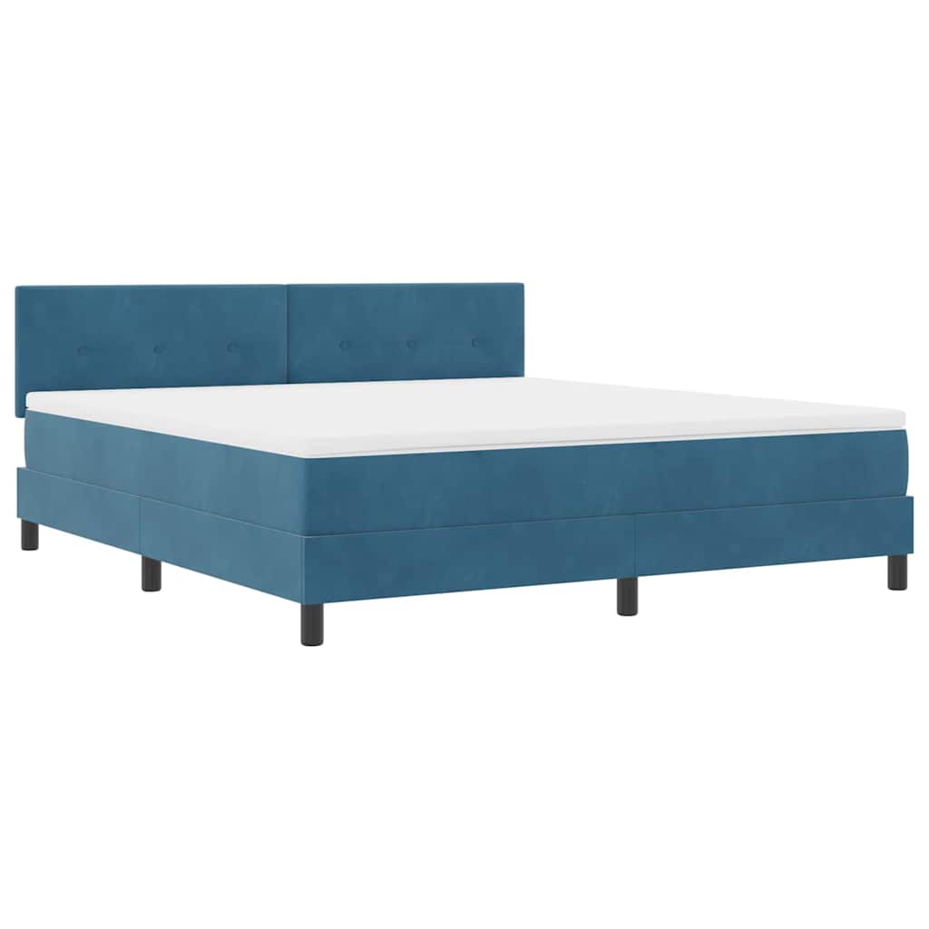 vidaXL Κρεβάτι με ελατήρια Σκούρο Μπλε 180 x 200 cm Βελούδο