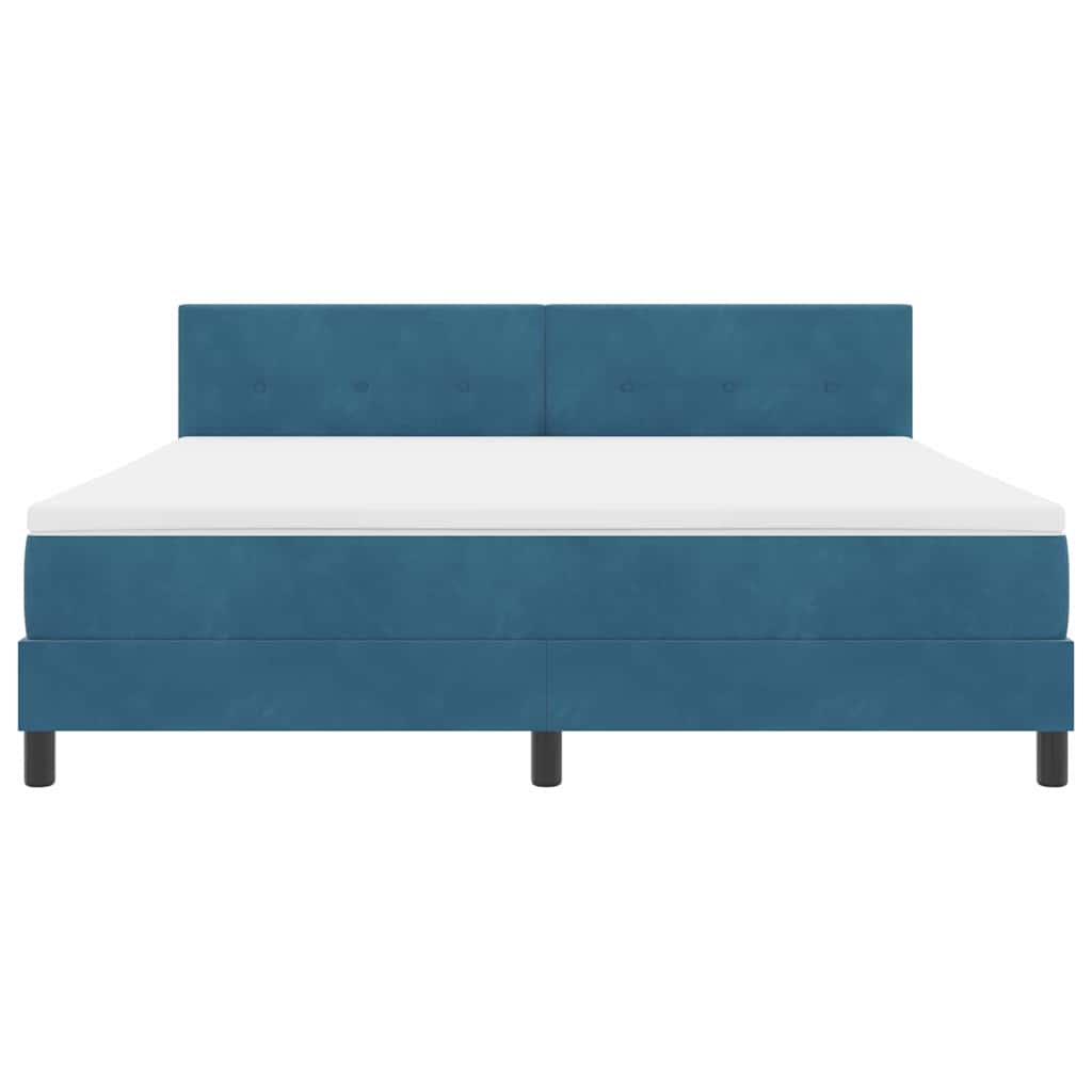 vidaXL Κρεβάτι με ελατήρια Σκούρο Μπλε 180 x 200 cm Βελούδο