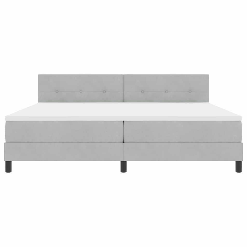 vidaXL Κρεβάτι με ελατήρια Ανοιχτό γκρι 200 x 200 cm Βελούδο