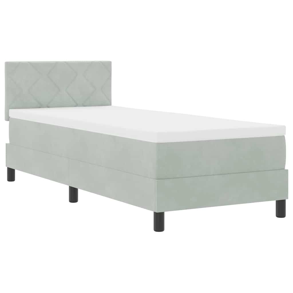 vidaXL Κρεβάτι με ελατήρια Ανοιχτό γκρι 80 x 200 cm Βελούδο