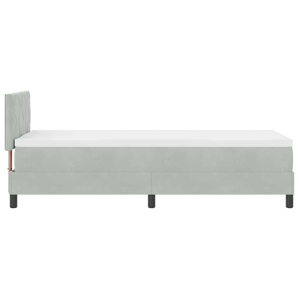 vidaXL Κρεβάτι με ελατήρια Ανοιχτό γκρι 80 x 200 cm Βελούδο