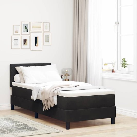 vidaXL Κρεβάτι με ελατήρια με μαξιλάρι Μαύρο 80 x 200 cm Βελούδο