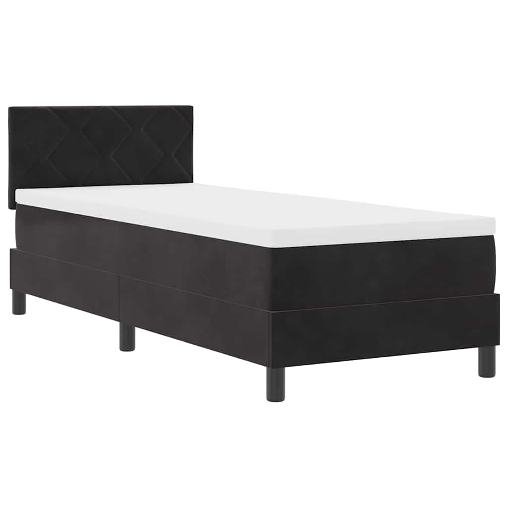 vidaXL Κρεβάτι με ελατήρια με μαξιλάρι Μαύρο 80 x 200 cm Βελούδο