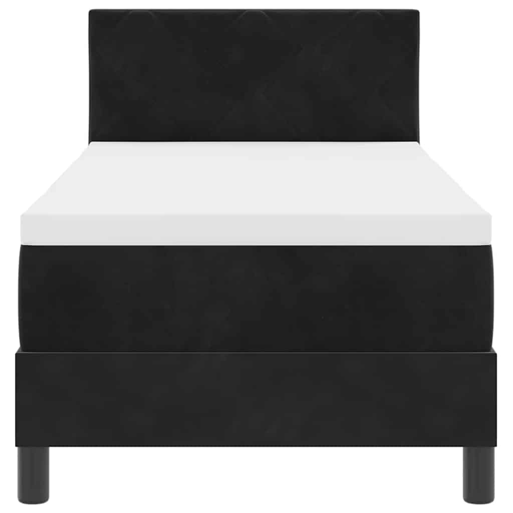 vidaXL Κρεβάτι με ελατήρια με μαξιλάρι Μαύρο 80 x 200 cm Βελούδο
