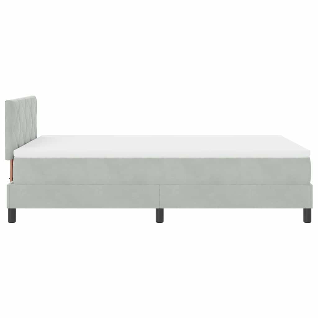 vidaXL Κρεβάτι με ελατήρια Ανοιχτό γκρι 120 x 190 cm Βελούδο