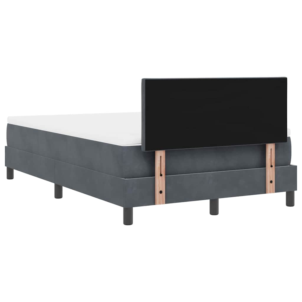 vidaXL Κρεβάτι με ελατήρια Σκούρο Γκρι 120 x 190 cm Βελούδο