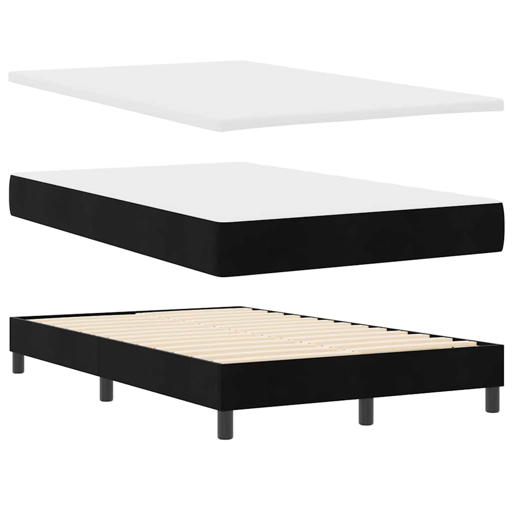 vidaXL Κρεβάτι με ελατήρια με κεφαλάρι Μαύρο 120 x 190 cm Βελούδο