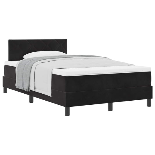 vidaXL Κρεβάτι με ελατήρια με κεφαλάρι Μαύρο 120 x 200 cm Βελούδο
