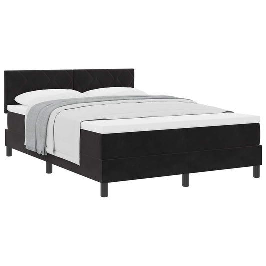 vidaXL Κρεβάτι με ελατήρια με κεφαλάρι Μαύρο 140 x 200 cm Βελούδο