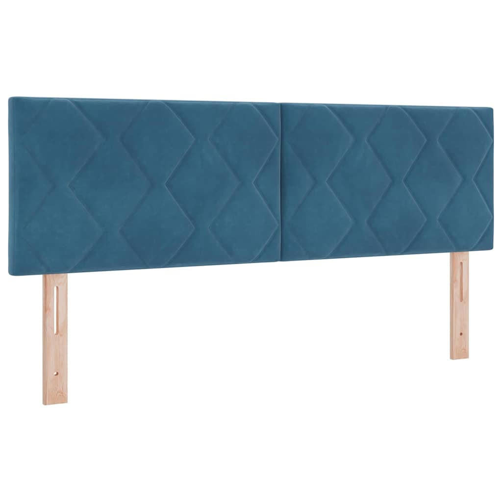 vidaXL Κρεβάτι με ελατήρια Σκούρο Μπλε 140 x 200 cm Βελούδο