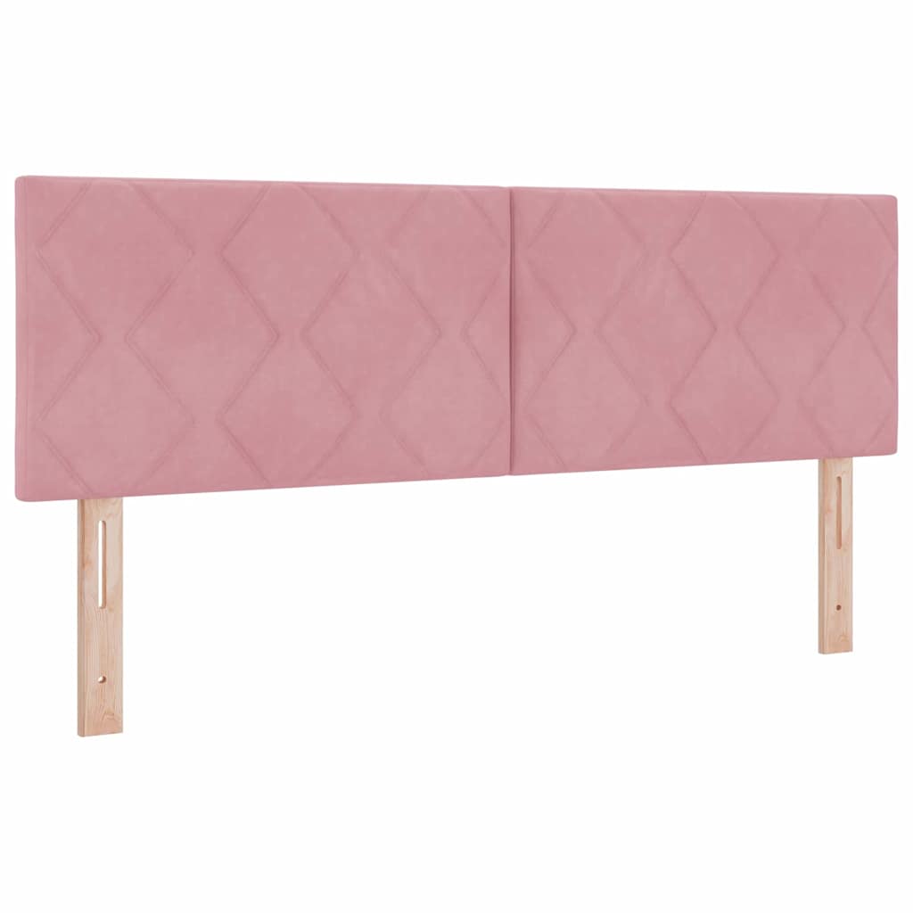vidaXL Κρεβάτι με ελατήρια με κεφαλάρι Ροζ 140 x 200 cm Βελούδο