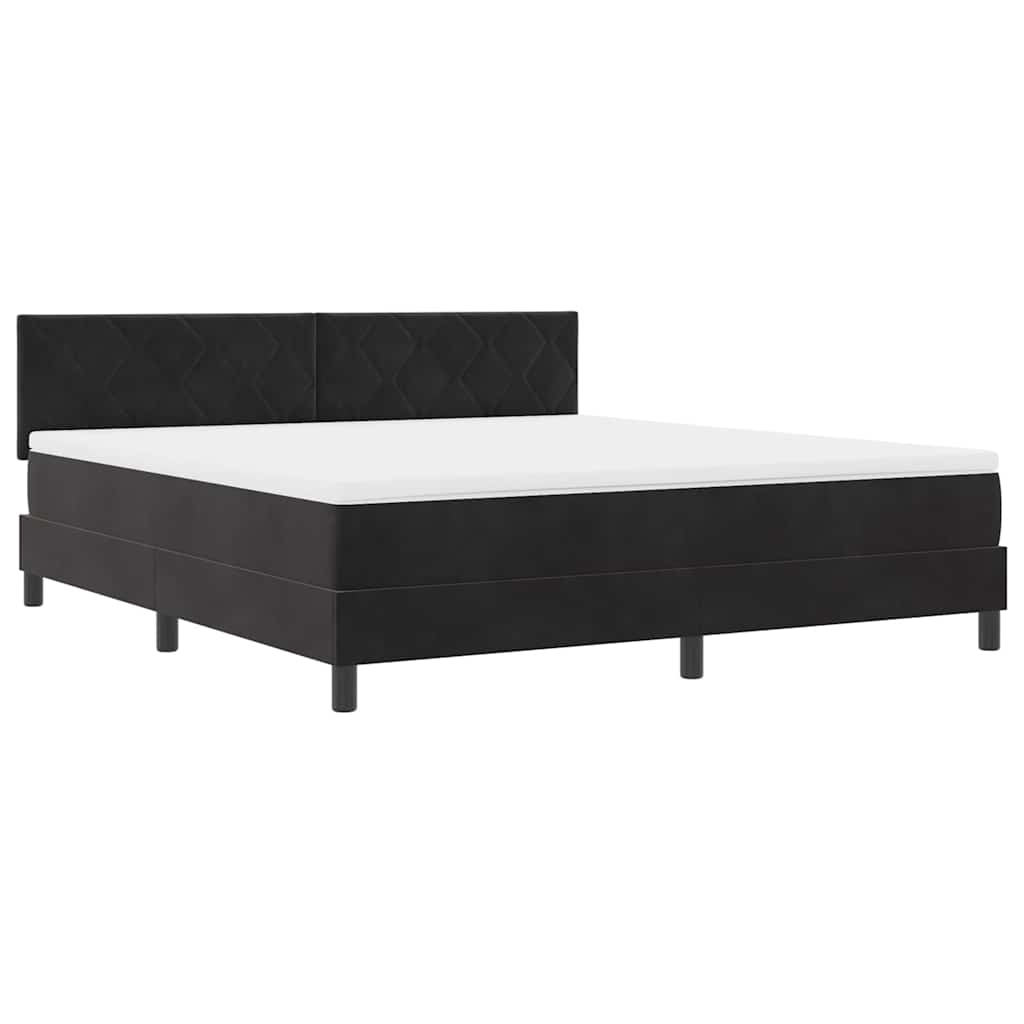 vidaXL Κρεβάτι με ελατήρια με κεφαλάρι Μαύρο 180 x 200 cm Βελούδο