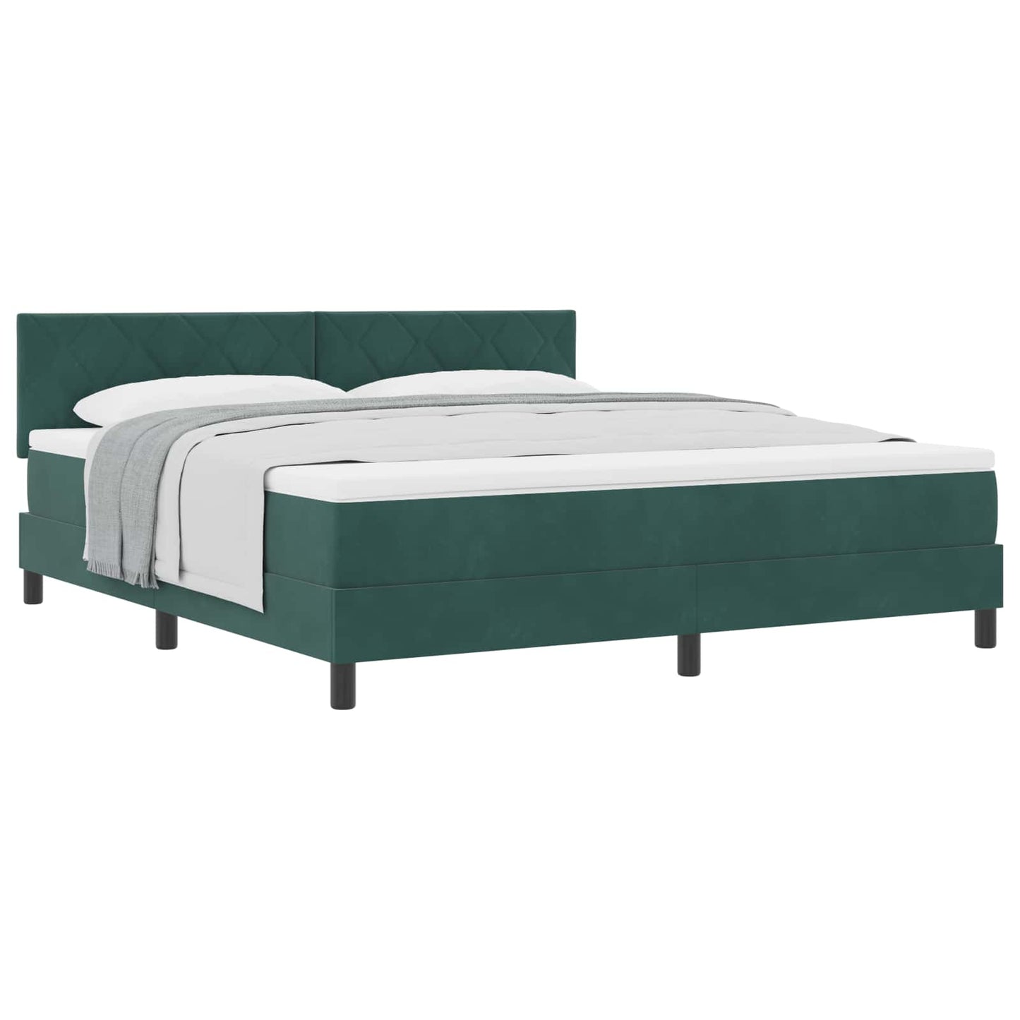 vidaXL Κρεβάτι με ελατήρια Σκούρο Πράσινο 180 x 200 cm Βελούδο