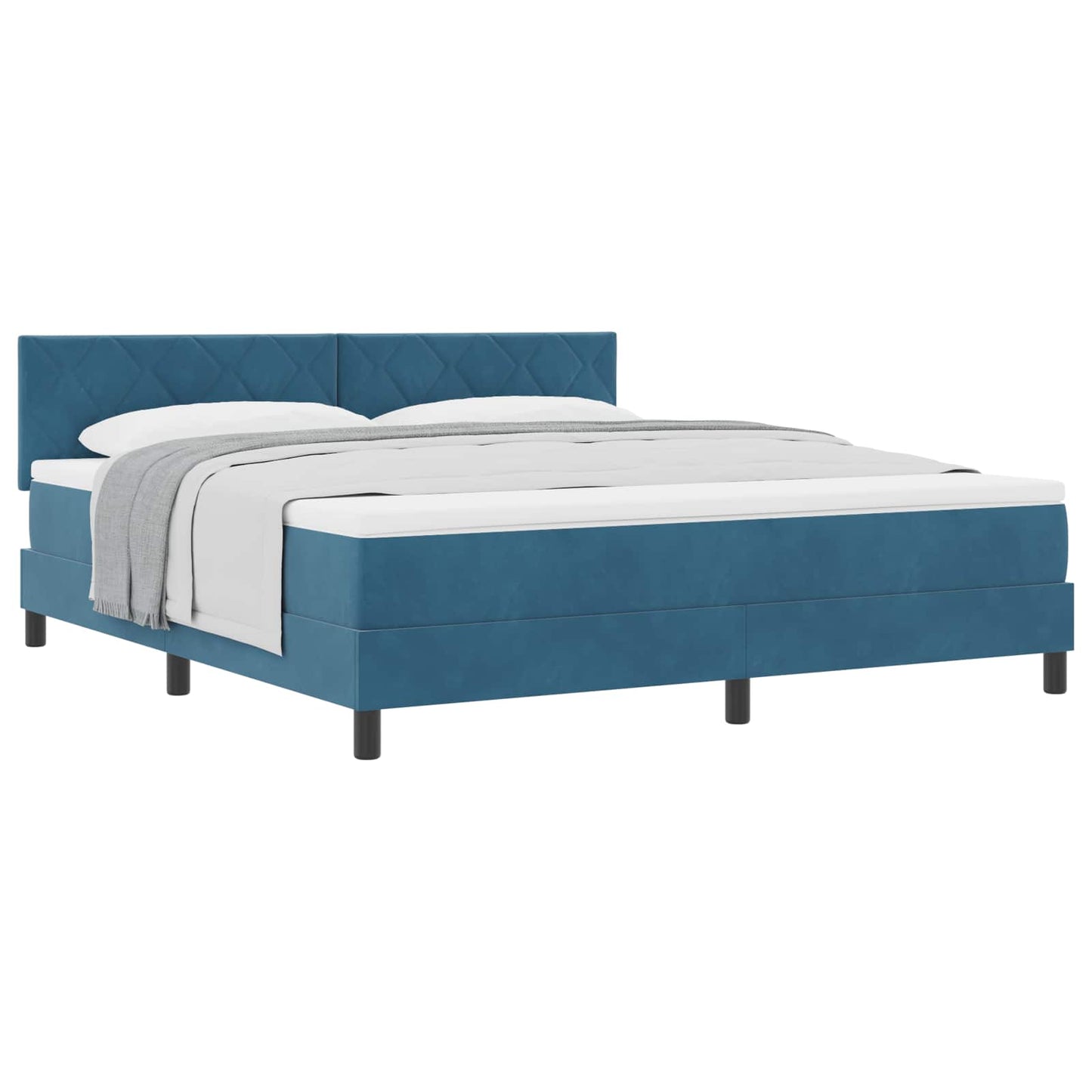 vidaXL Κρεβάτι με ελατήρια Σκούρο Μπλε 180 x 200 cm Βελούδο