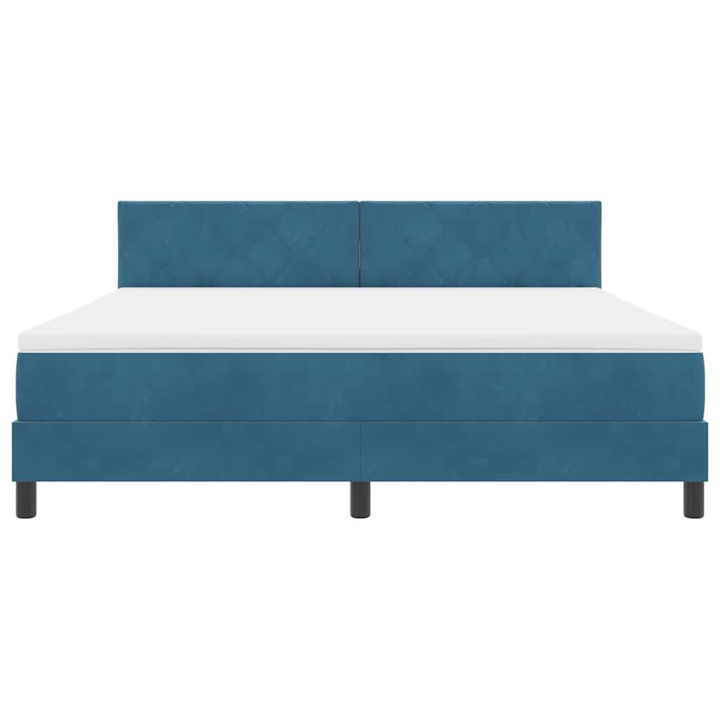 vidaXL Κρεβάτι με Ελατήρια και Στρώμα Σκούρο Μπλε 180 x 200 cm ύφασμα
