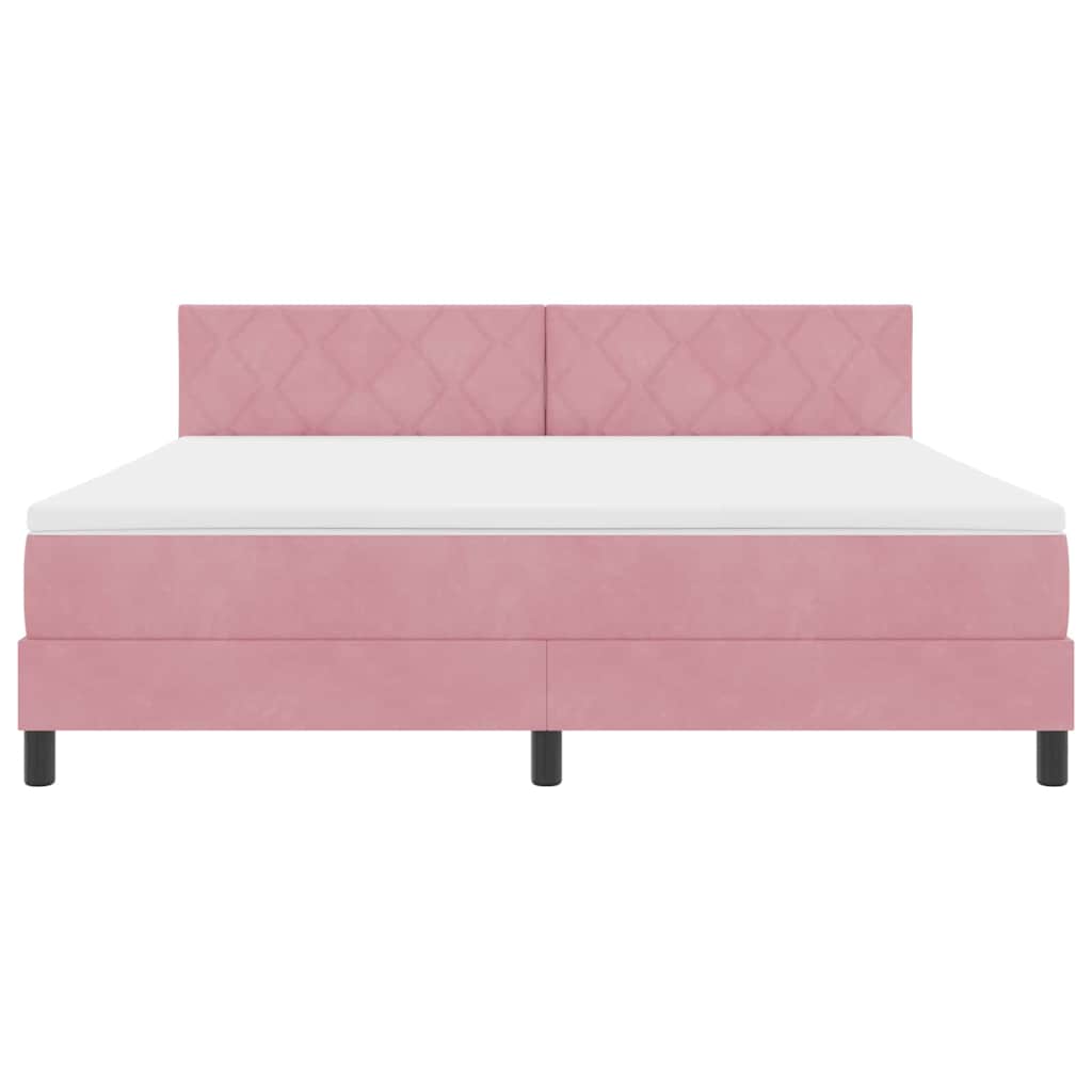 vidaXL Κρεβάτι με ελατήρια με κεφαλάρι Ροζ 180 x 200 cm Βελούδο