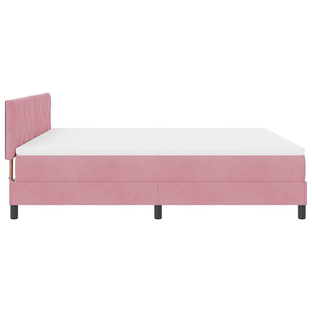 vidaXL Κρεβάτι με ελατήρια με κεφαλάρι Ροζ 180 x 200 cm Βελούδο