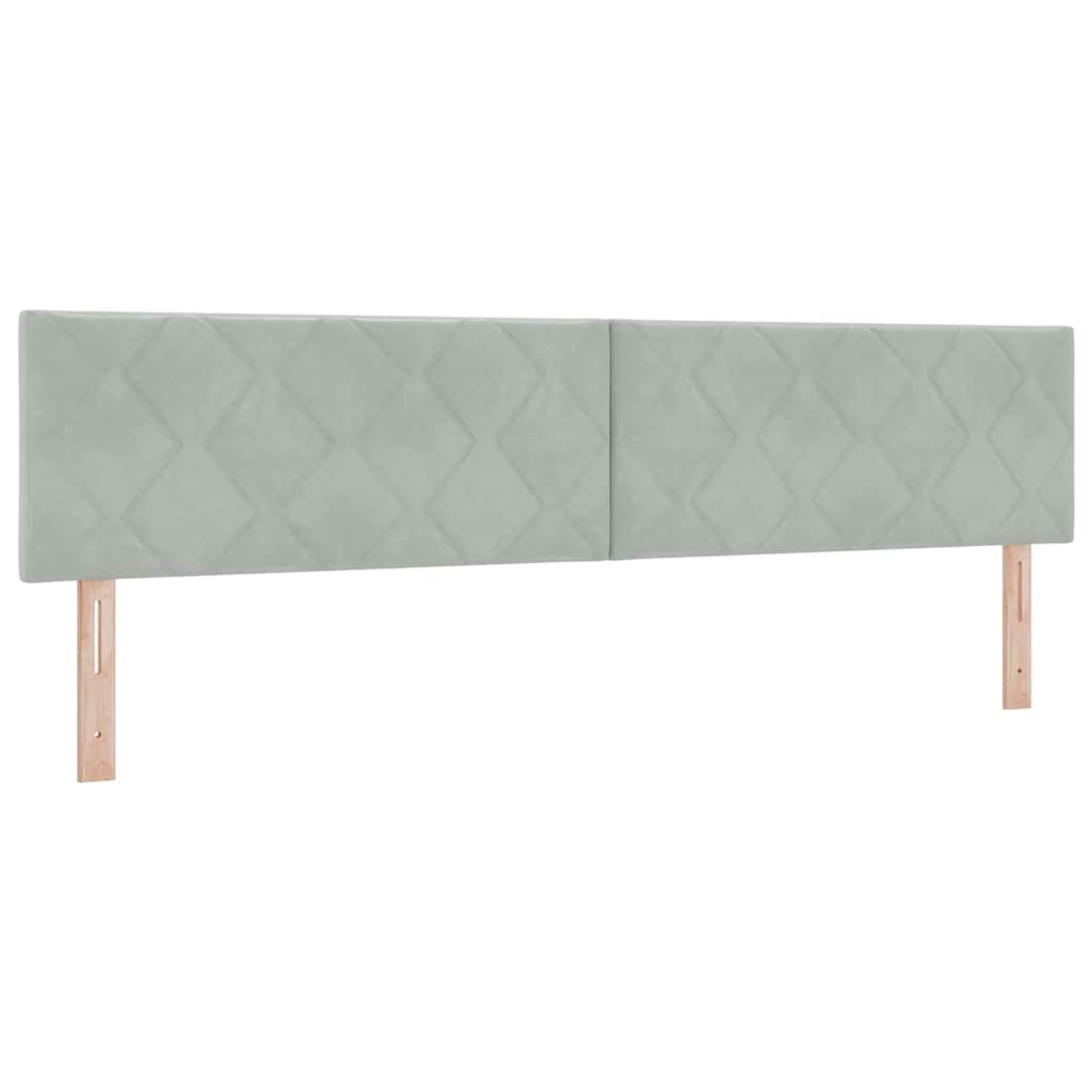 vidaXL Κρεβάτι με ελατήρια Ανοιχτό γκρι 200 x 200 cm Βελούδο