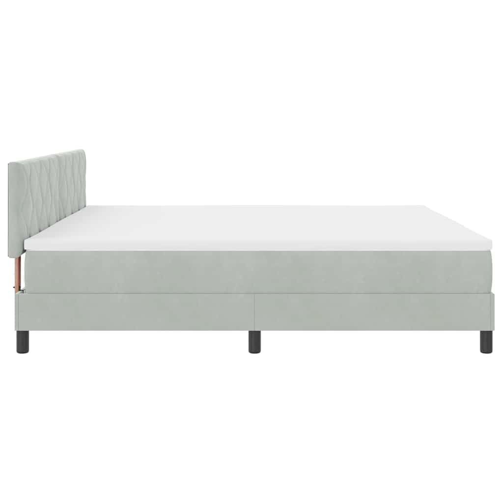 vidaXL Κρεβάτι με ελατήρια Ανοιχτό γκρι 200 x 200 cm Βελούδο