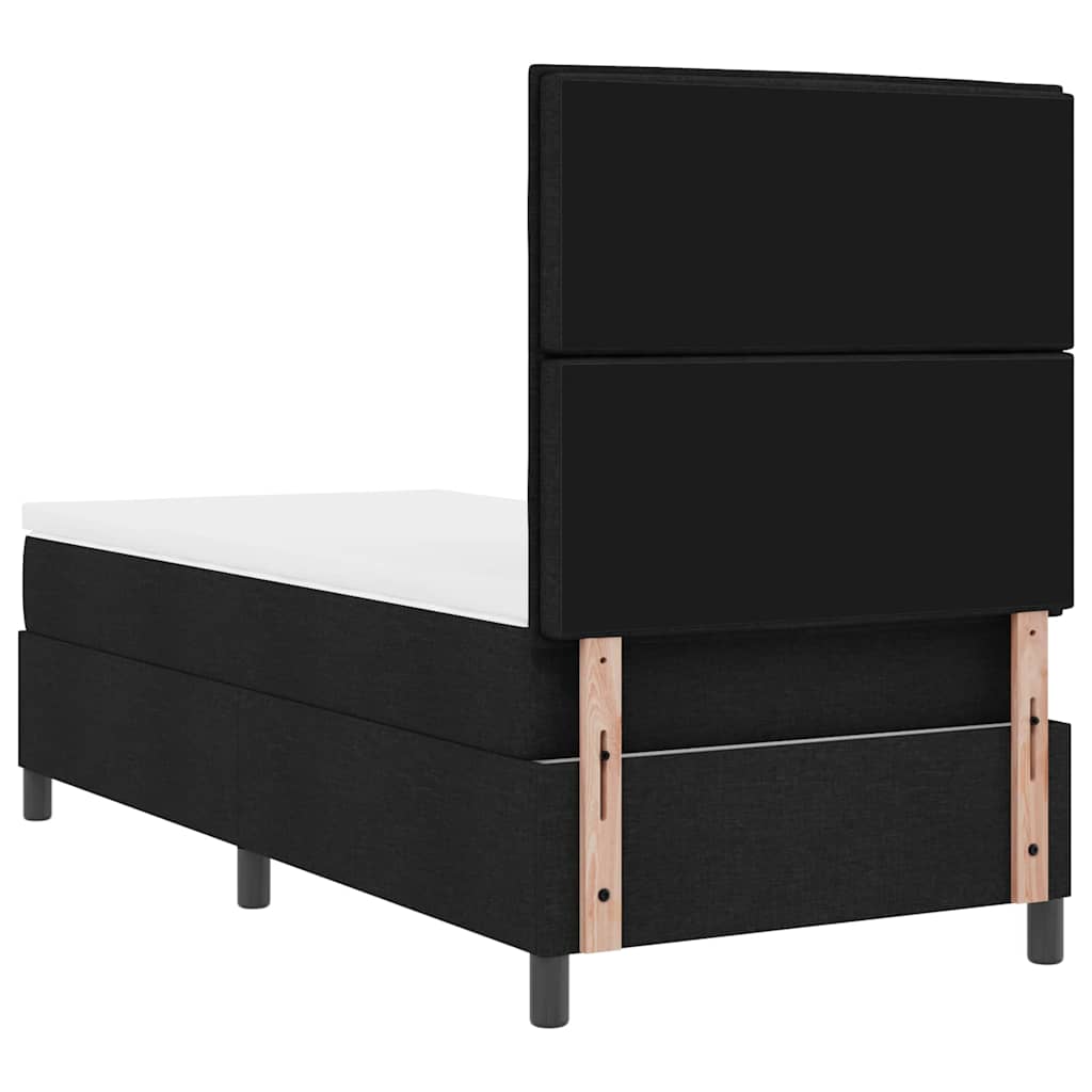 vidaXL Κρεβάτι με ελατήρια με στρώμα Μαύρο 80 x 200 cm ύφασμα
