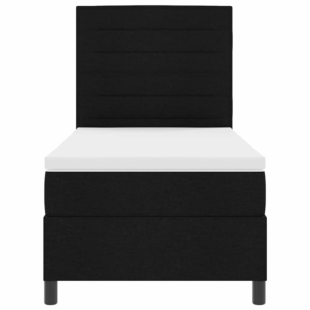 vidaXL Κρεβάτι με ελατήρια με στρώμα Μαύρο 80 x 200 cm ύφασμα
