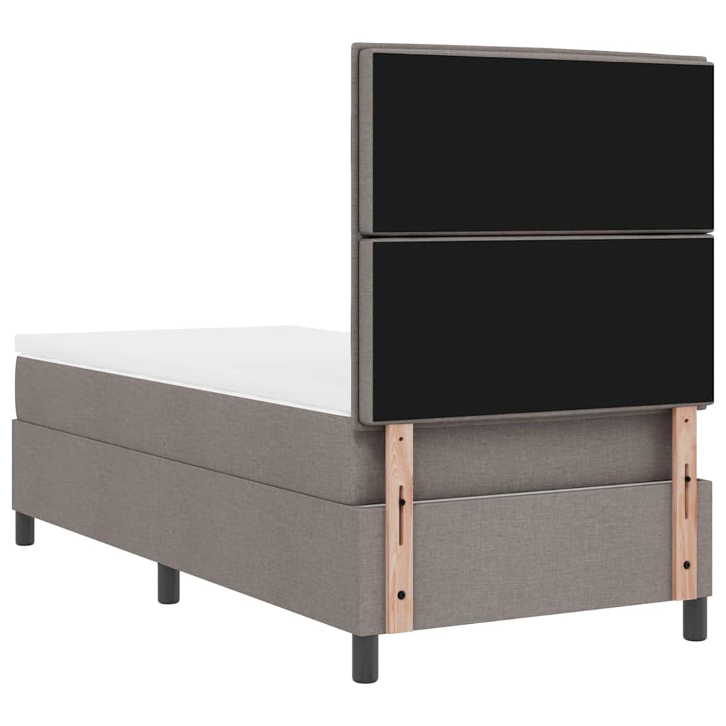 vidaXL Κρεβάτι με ελατήρια με στρώμα Taupe 100 x 200 cm ύφασμα