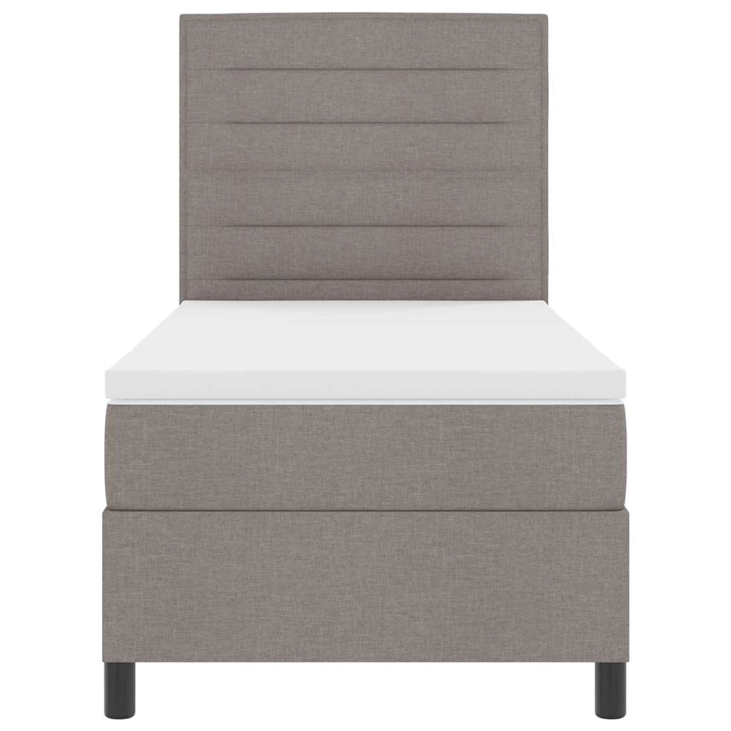 vidaXL Κρεβάτι με ελατήρια με στρώμα Taupe 100 x 200 cm ύφασμα
