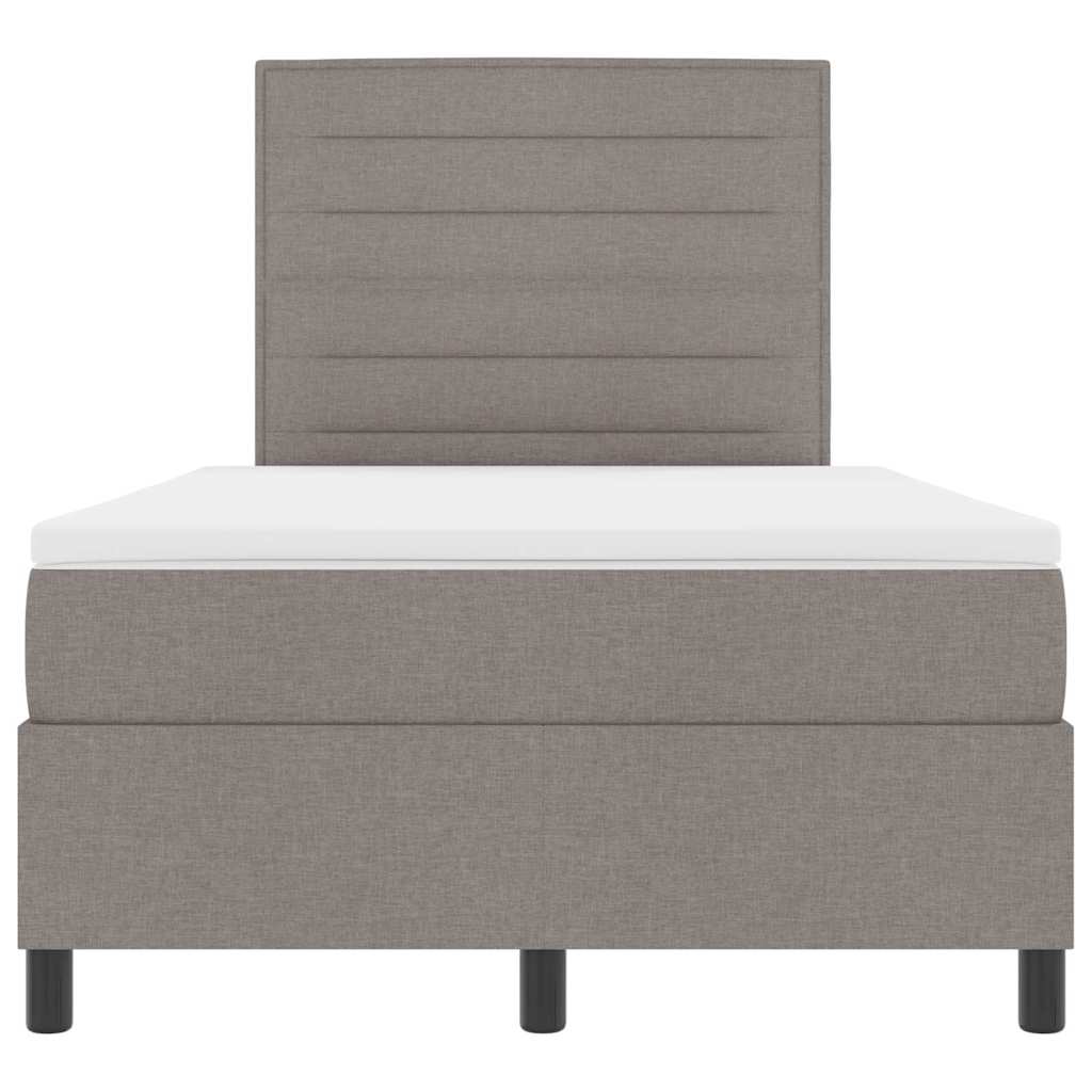 vidaXL Κρεβάτι με ελατήρια με στρώμα Taupe 120 x 190 cm ύφασμα