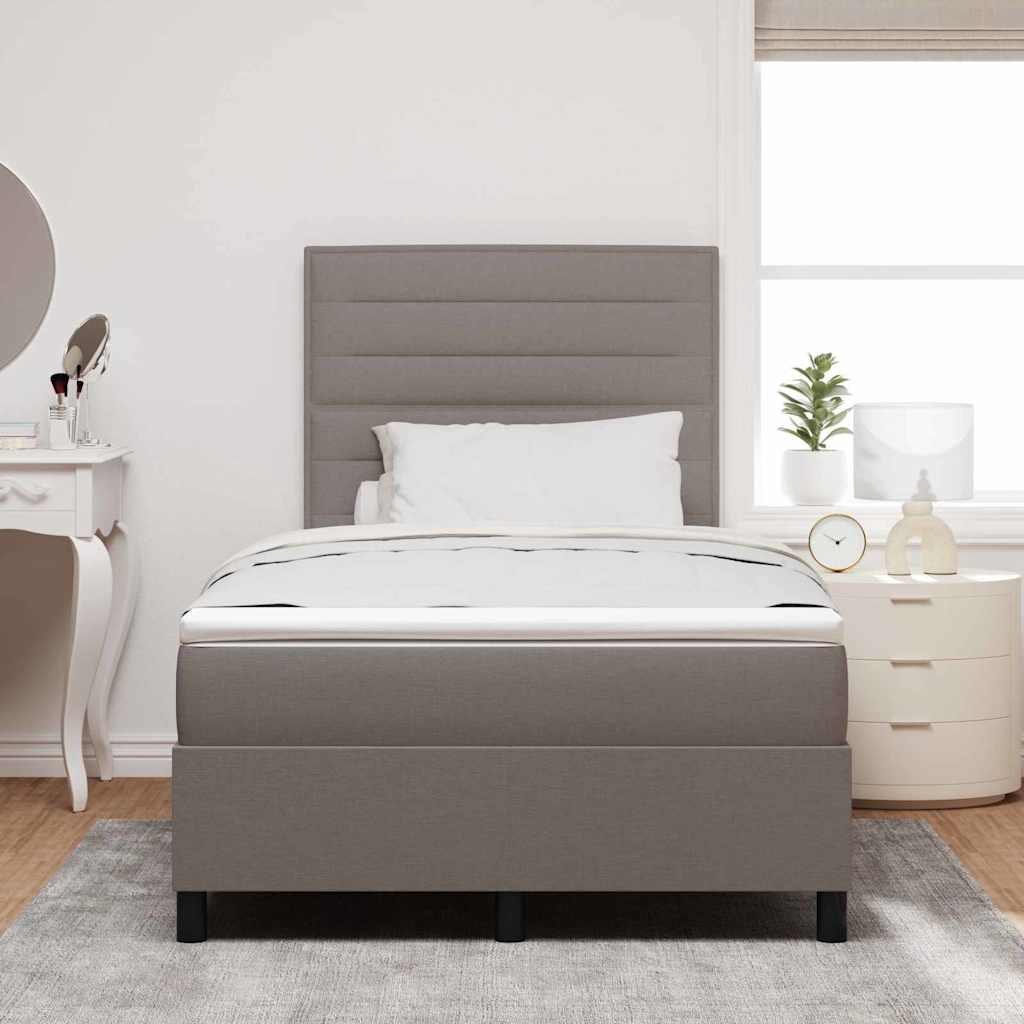 vidaXL Κρεβάτι με ελατήρια με στρώμα Taupe 120 x 200 cm ύφασμα