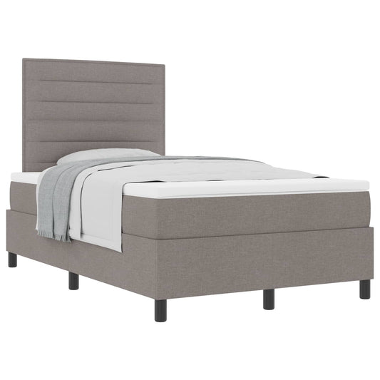 vidaXL Κρεβάτι με ελατήρια με στρώμα Taupe 120 x 200 cm ύφασμα