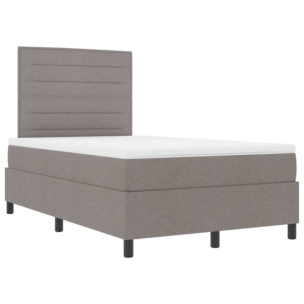 vidaXL Κρεβάτι με ελατήρια με στρώμα Taupe 120 x 200 cm ύφασμα